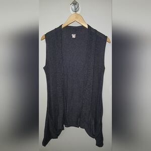 Peony Sleeveless Open-Front Duster Vest, One Size